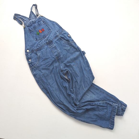 Vintage Circo Overalls Unisex Children's Size 10-12 Denim Fall Leaves - Picture 1 of 6